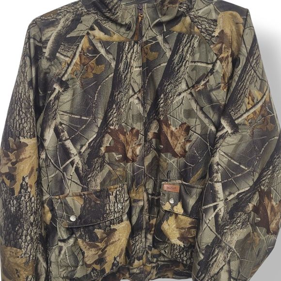 Vintage Woolrich Camo Jacket Sz X-Large Outdoor Guide Collection Polyester - Picture 2 of 4